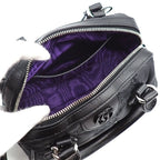 Gucci Shoulder Bag GG Matelasse Black Purple Nylon Leather Silver — view 6