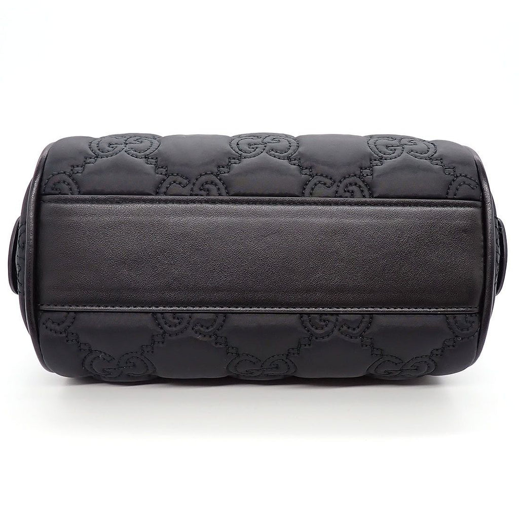 Gucci Shoulder Bag GG Matelasse Black Purple Nylon Leather Silver — view 4