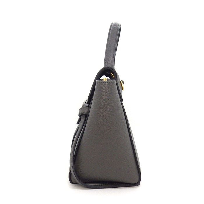 Celine Shoulder Bag Nano Gray Calfskin Gold — view 3