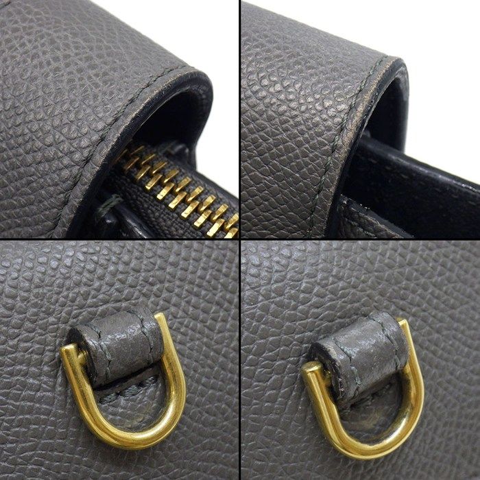 Celine Shoulder Bag Nano Gray Calfskin Gold — view 9