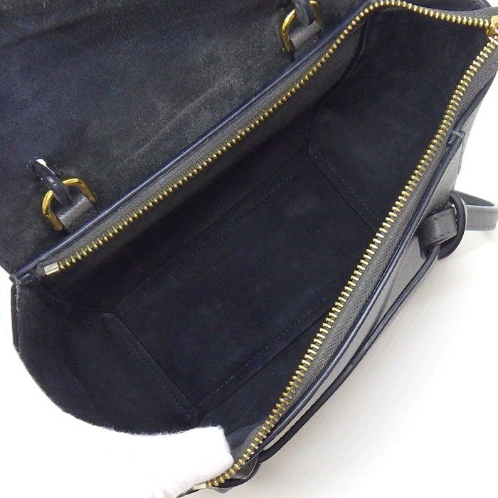 Celine Shoulder Bag Nano Gray Calfskin Gold — view 5