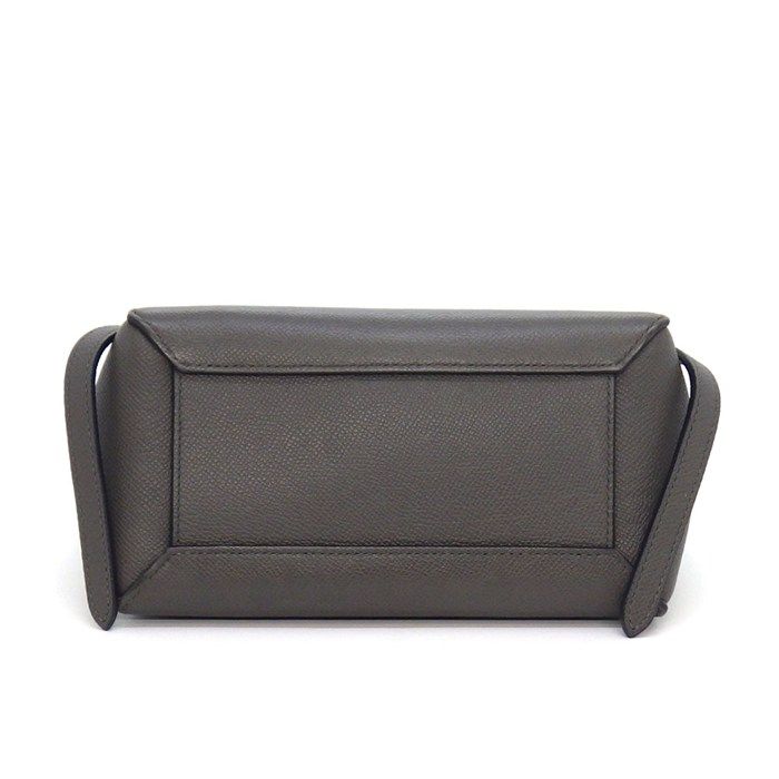 Celine Shoulder Bag Nano Gray Calfskin Gold — view 4