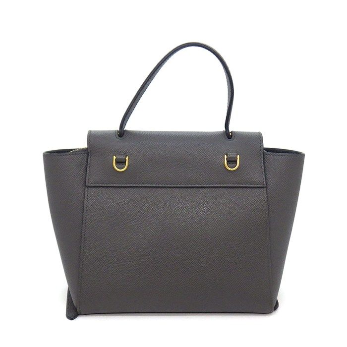 Celine Shoulder Bag Nano Gray Calfskin Gold — view 2