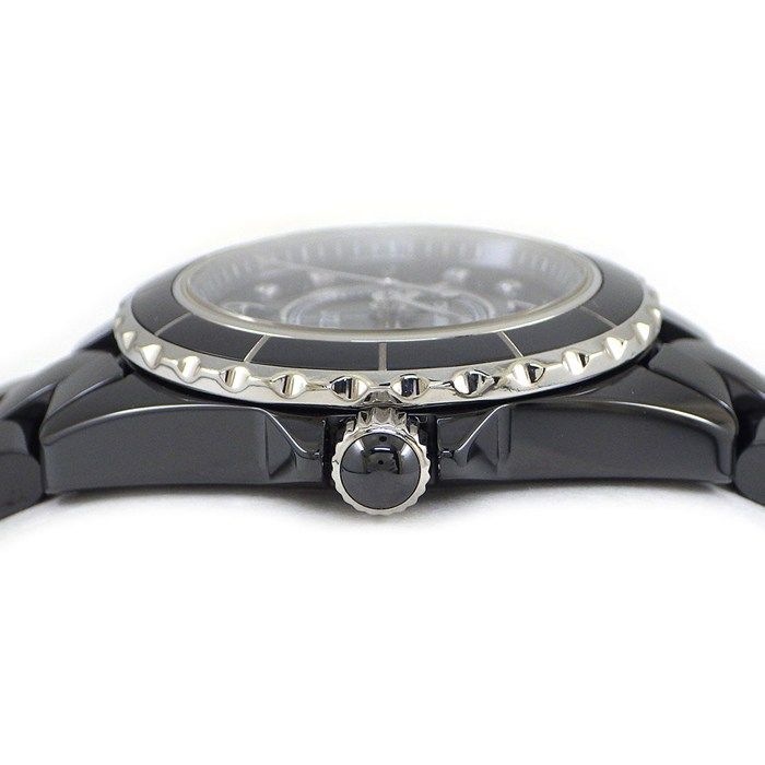 Chanel Watch 8 Points Diamond Index Black Dial Ceramic SS Quartz Analog — view 2