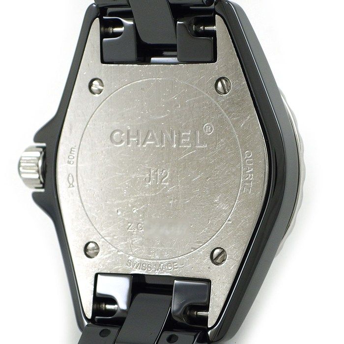 Chanel Watch 8 Points Diamond Index Black Dial Ceramic SS Quartz Analog — view 4