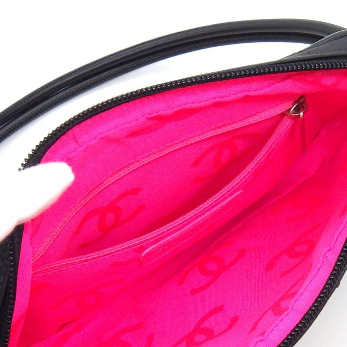 Chanel Shoulder Bag Cambo Line Pouch Black Pink Soft Calfskin — view 6