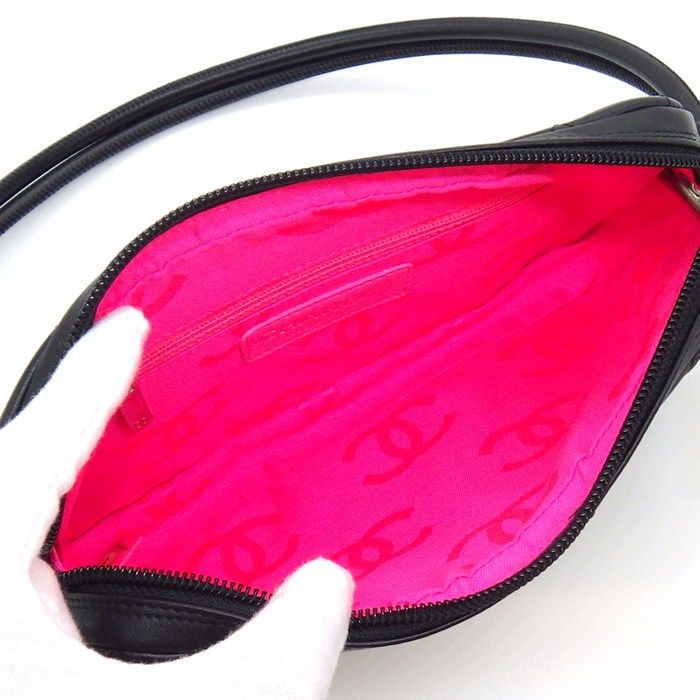 Chanel Shoulder Bag Cambo Line Pouch Black Pink Soft Calfskin — view 5