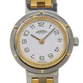 Hermes Clipper Stainless Steel Gold Plated Quartz Analog Display White Dial