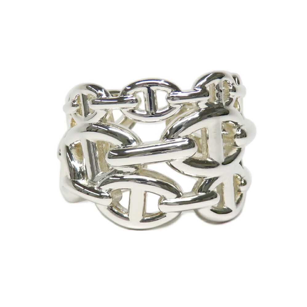 Hermes Ring Chaine D'ancre Enchainee GM 59 Silver