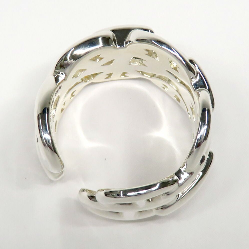 Hermes Ring Chaine D'ancre Enchainee GM 59 Silver — view 6