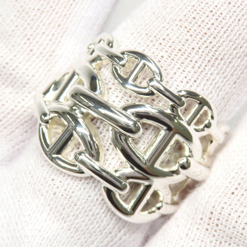 Hermes Ring Chaine D'ancre Enchainee GM 59 Silver — view 7