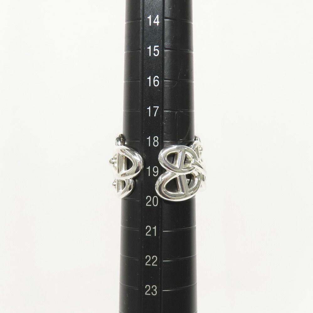 Hermes Ring Chaine D'ancre Enchainee GM 59 Silver — view 9