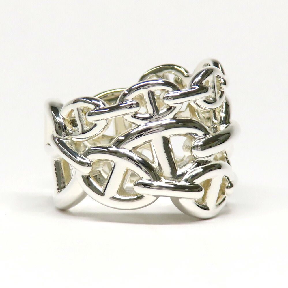 Hermes Ring Chaine D'ancre Enchainee GM 59 Silver — view 3