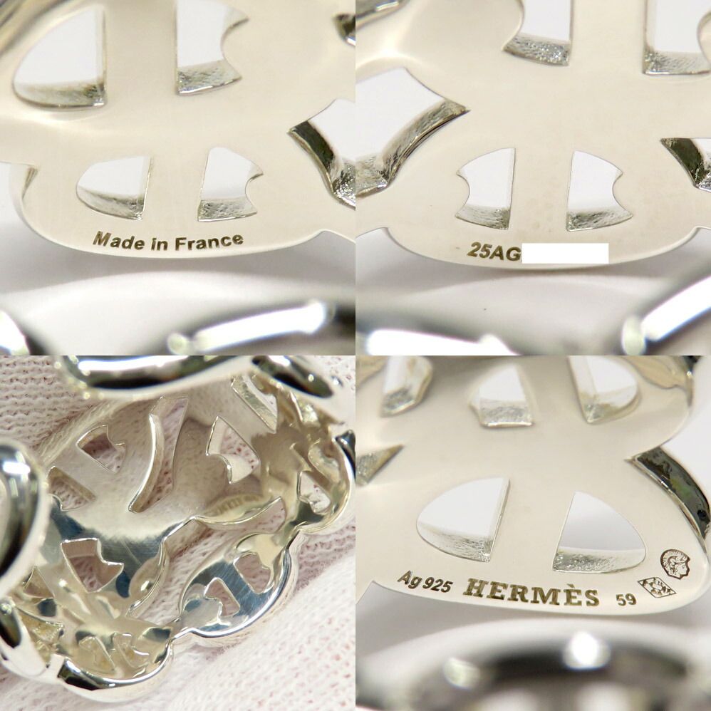 Hermes Ring Chaine D'ancre Enchainee GM 59 Silver — view 8