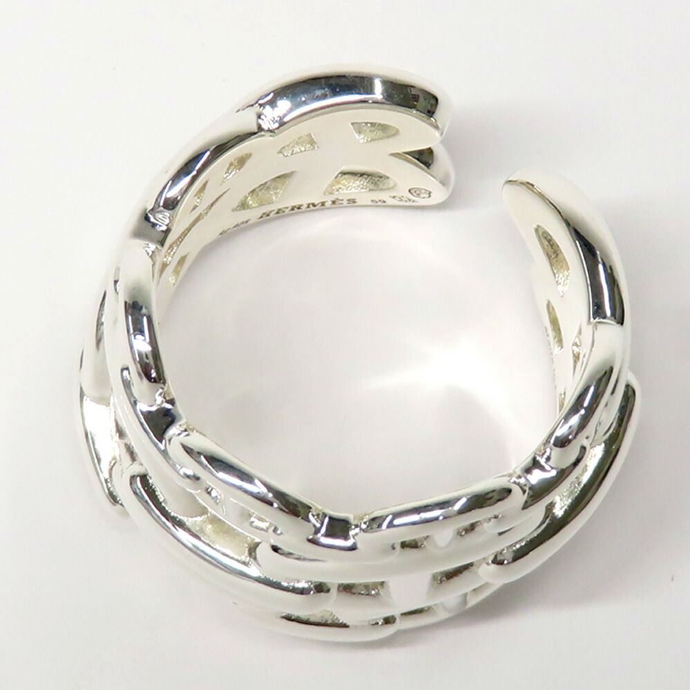 Hermes Ring Chaine D'ancre Enchainee GM 59 Silver — view 5