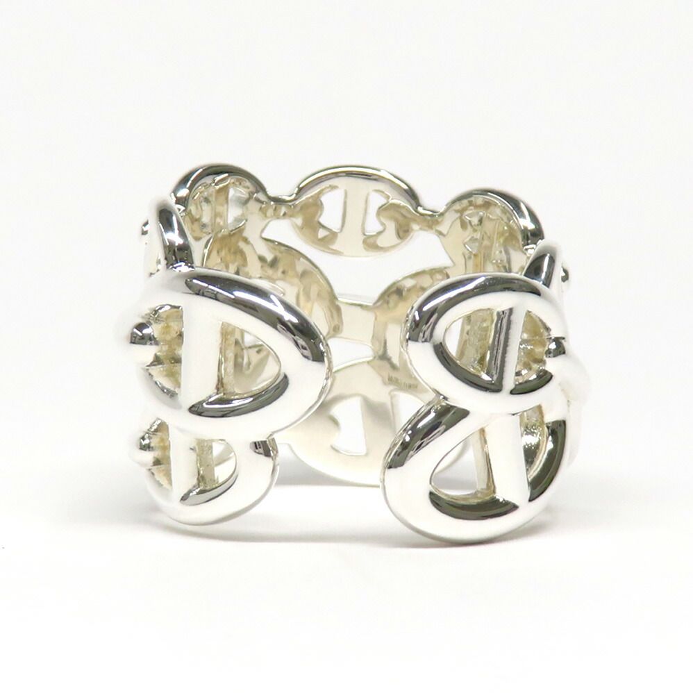Hermes Ring Chaine D'ancre Enchainee GM 59 Silver — view 2