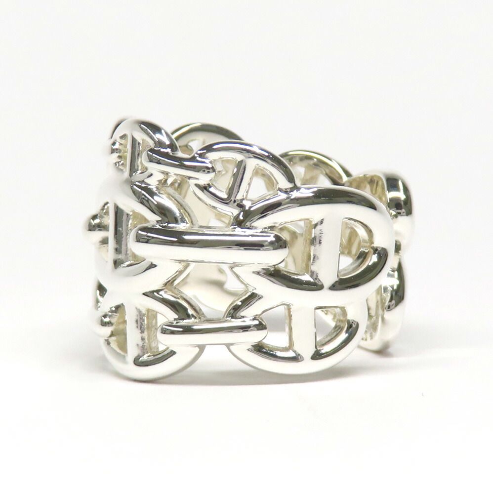 Hermes Ring Chaine D'ancre Enchainee GM 59 Silver — view 4