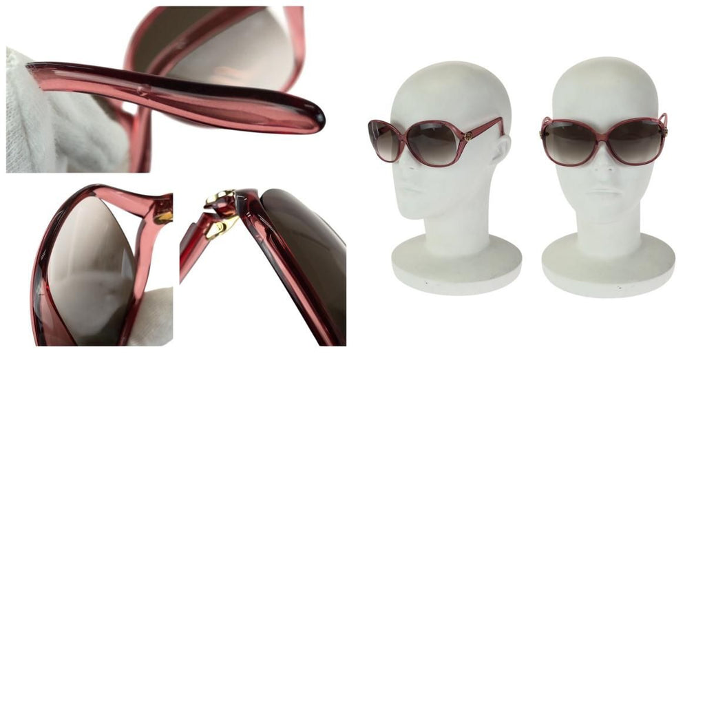Gucci Brea Heart Pink Brown Gold Acetate Metal S Sunglasses Eyewear — view 9