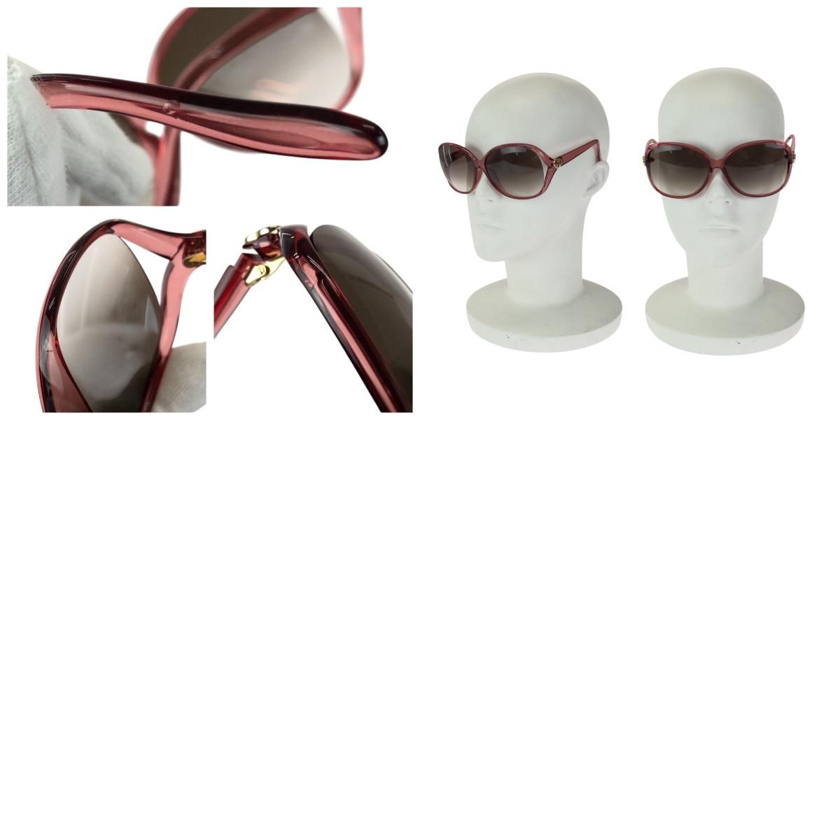 Gucci Brea Heart Pink Brown Gold Acetate Metal S Sunglasses Eyewear — view 9