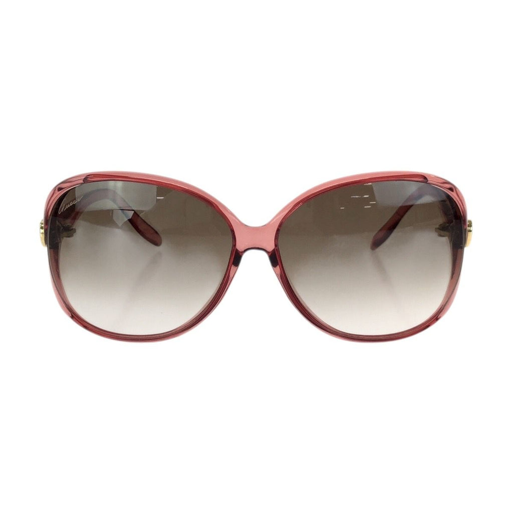Gucci Brea Heart Pink Brown Gold Acetate Metal S Sunglasses Eyewear — view 2