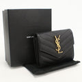 Saint Laurent Three Fold Wallet Monogram Bifold Calf