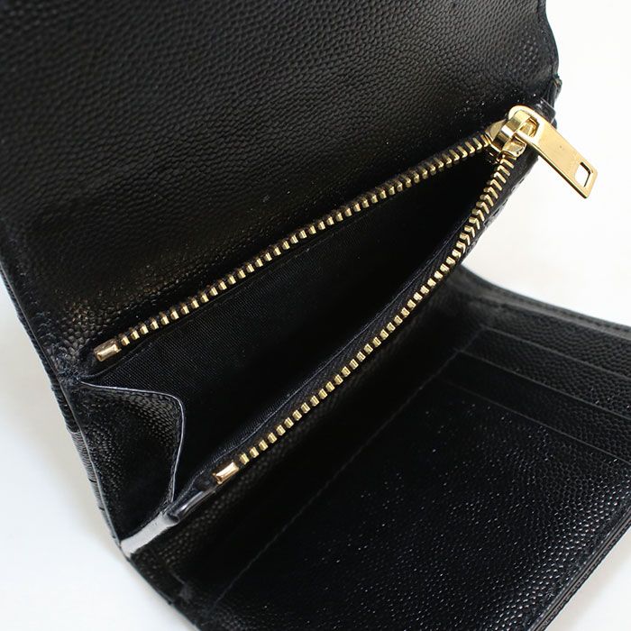 Saint Laurent Three Fold Wallet Monogram Bifold Calf — view 6