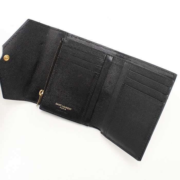 Saint Laurent Three Fold Wallet Monogram Bifold Calf — view 3