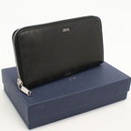 Dior Long Zip Wallet Oblique Zip Around Galaxy Leather