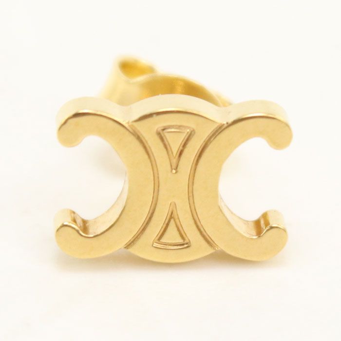Celine Studded Triomphe Earrings Metal — view 2