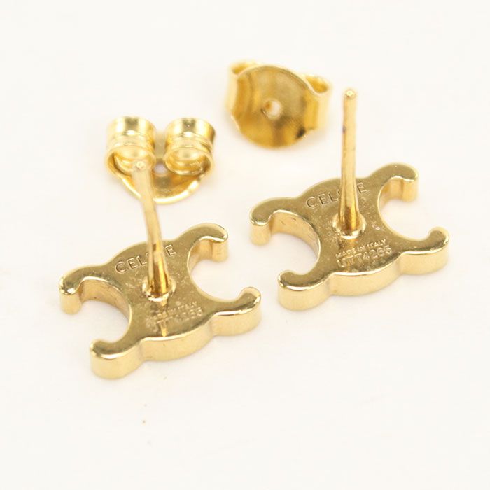 Celine Studded Triomphe Earrings Metal — view 3