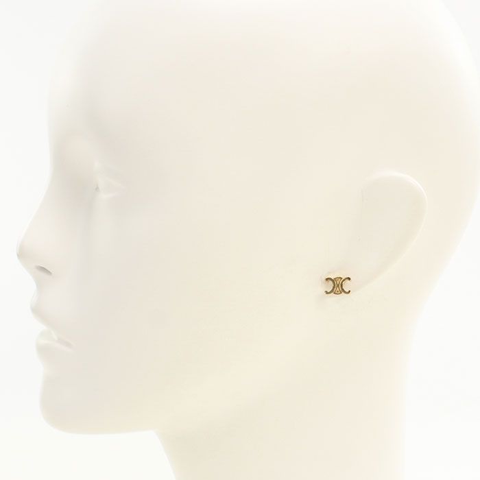 Celine Studded Triomphe Earrings Metal — view 4
