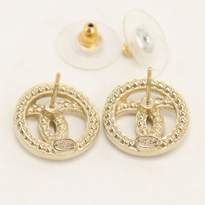 Chanel Rhinestone Earrings Metal — view 3