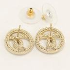 Chanel Rhinestone Earrings Metal — view 3