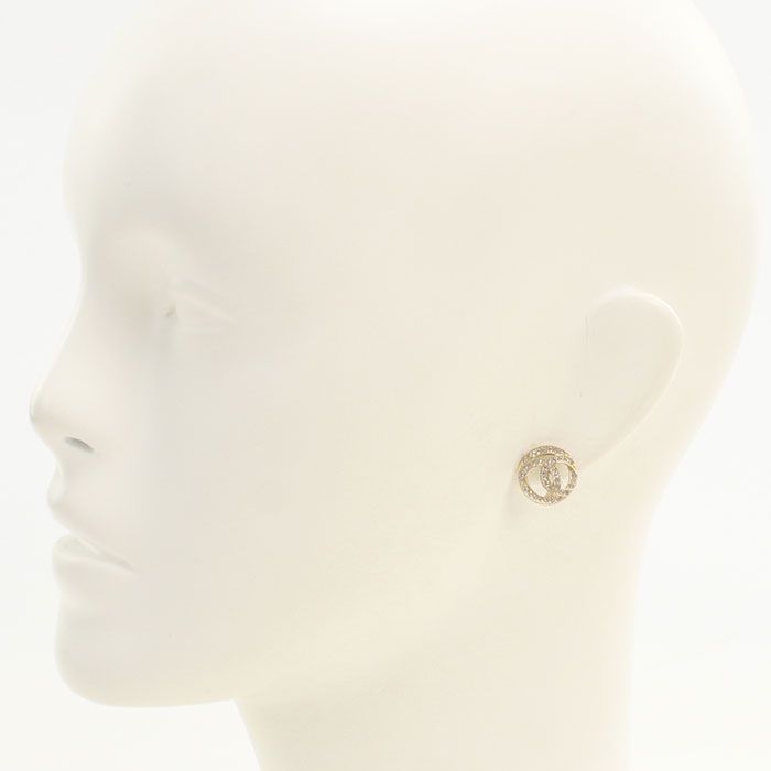 Chanel Rhinestone Earrings Metal — view 4