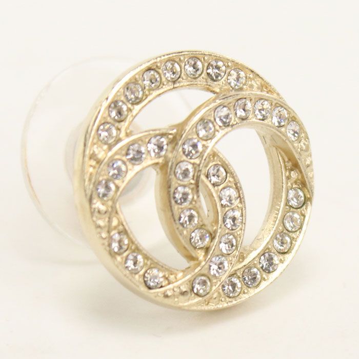 Chanel Rhinestone Earrings Metal — view 2