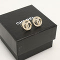Chanel Rhinestone Earrings Metal