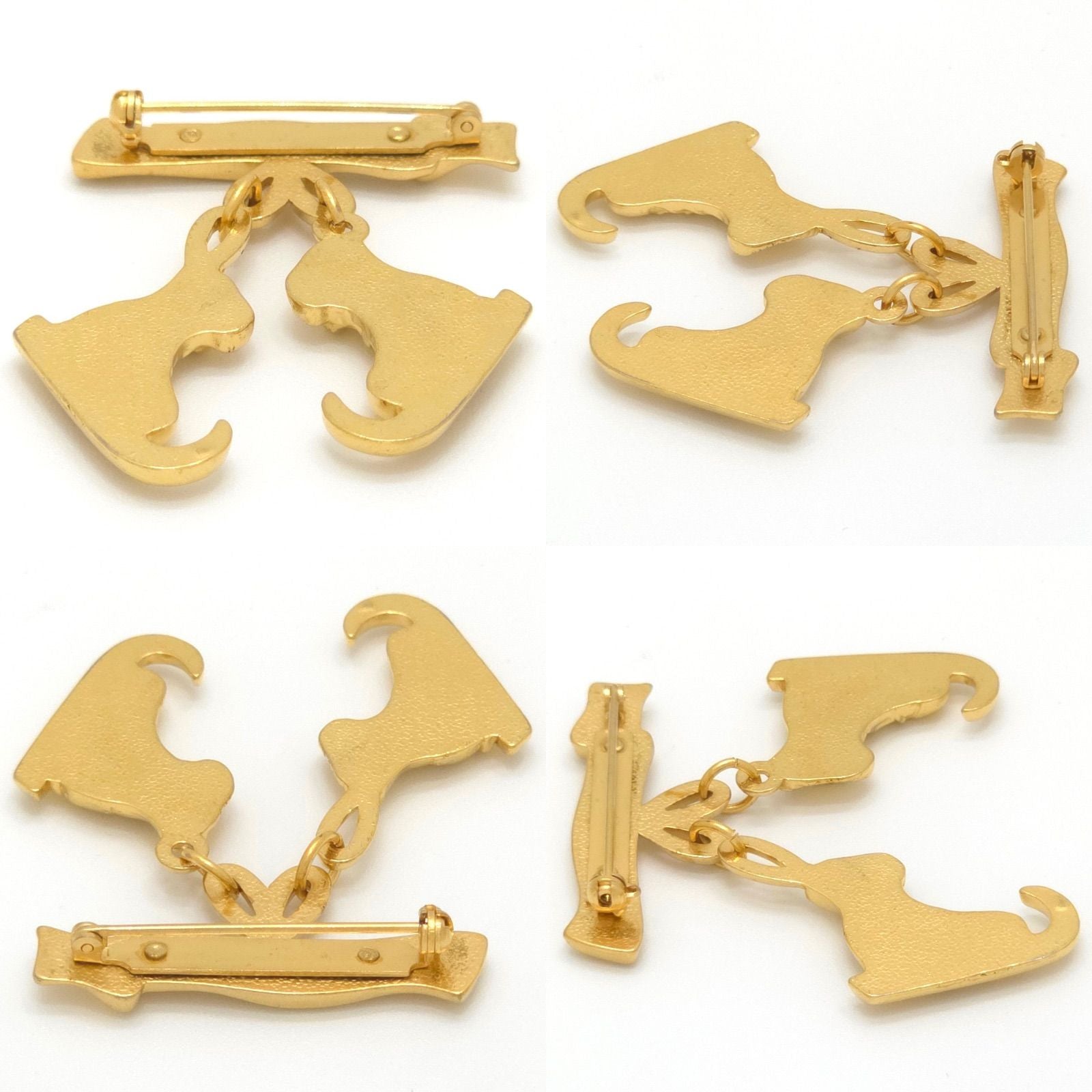 Hermes Skate Shoes Motif Brooch Gold — view 4