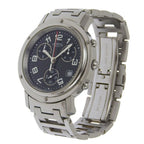 Hermes Clipper Chronograph Stainless Steel Silver Quartz Black Dial Watch — view 2