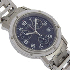 Hermes Clipper Chronograph Stainless Steel Silver Quartz Black Dial Watch — view 3
