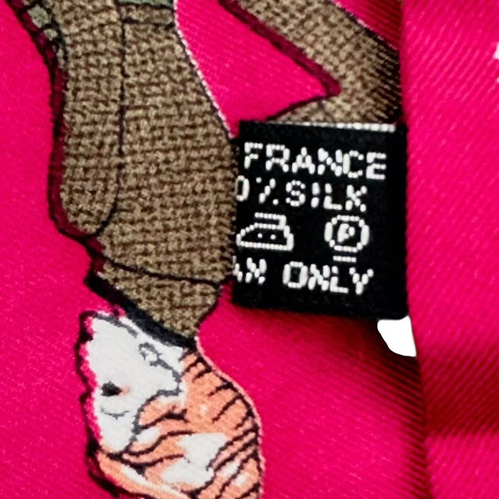 Hermes Scarf Silk Logo Dress Code Pink — view 8