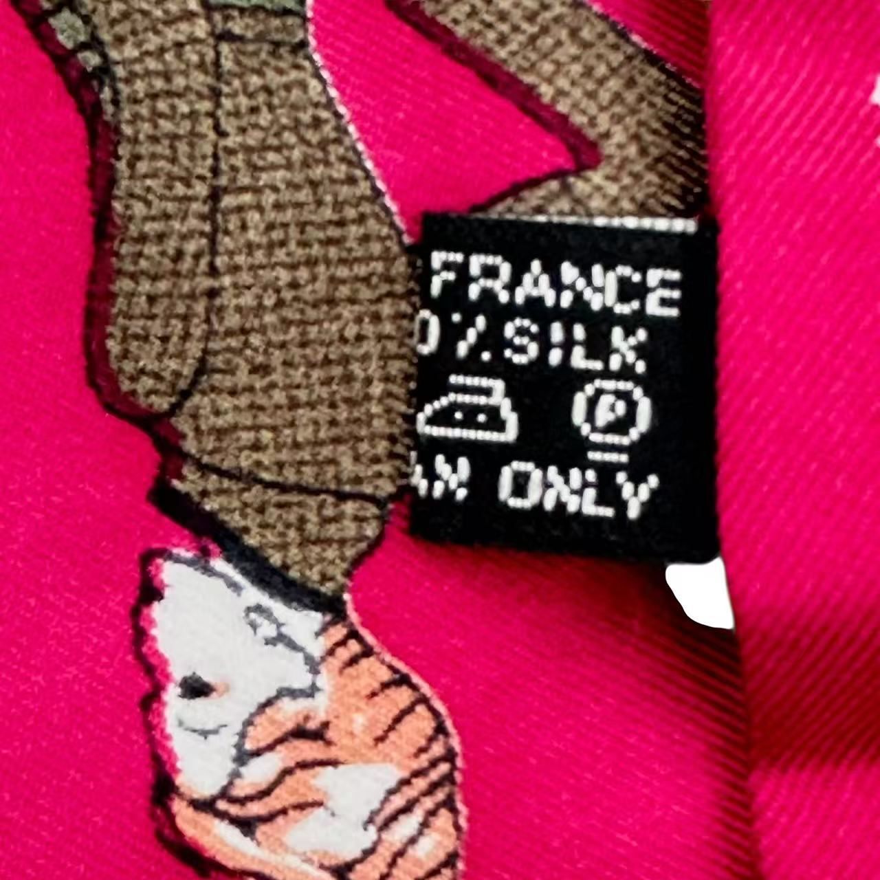 Hermes Scarf Silk Logo Dress Code Pink — view 8