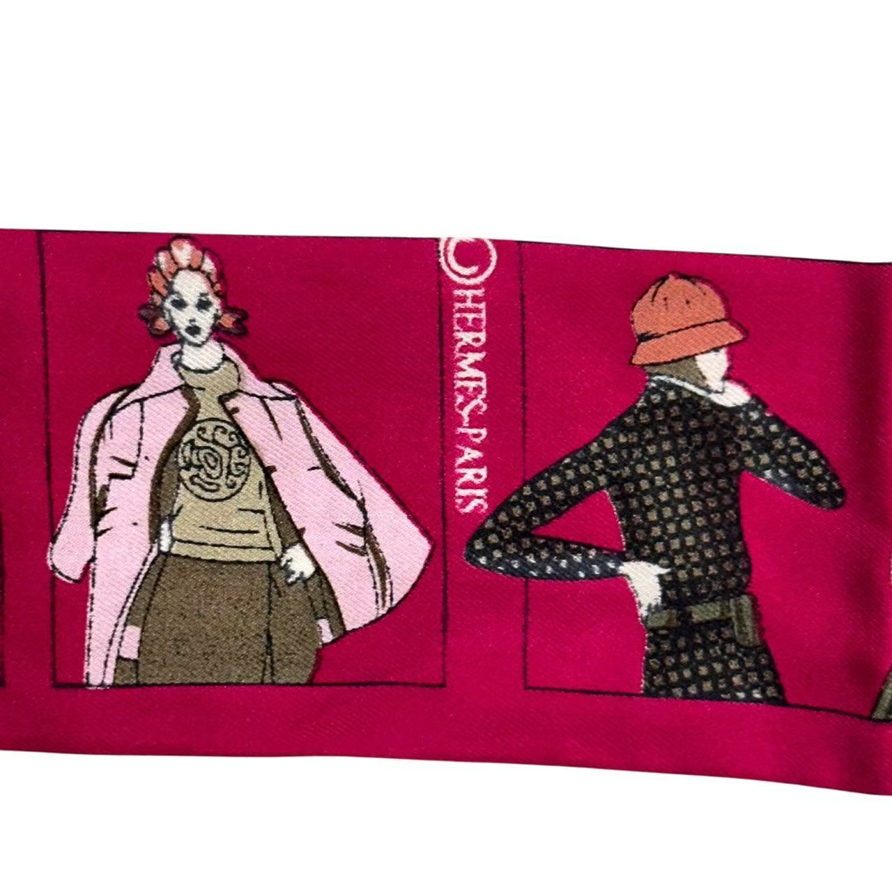Hermes Scarf Silk Logo Dress Code Pink — view 6