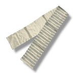Chanel Vintage Shawl Silk Scarf Logo Chain Pattern Beige