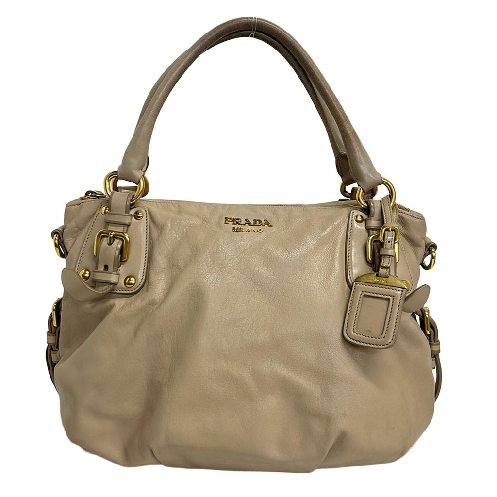Prada Handbag Beige Leather
