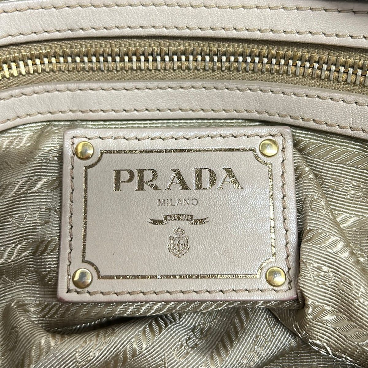 Prada Handbag Beige Leather — view 9