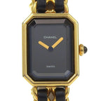 Chanel Premiere M Gold Plated Quartz Analog Display Black Dial Watch