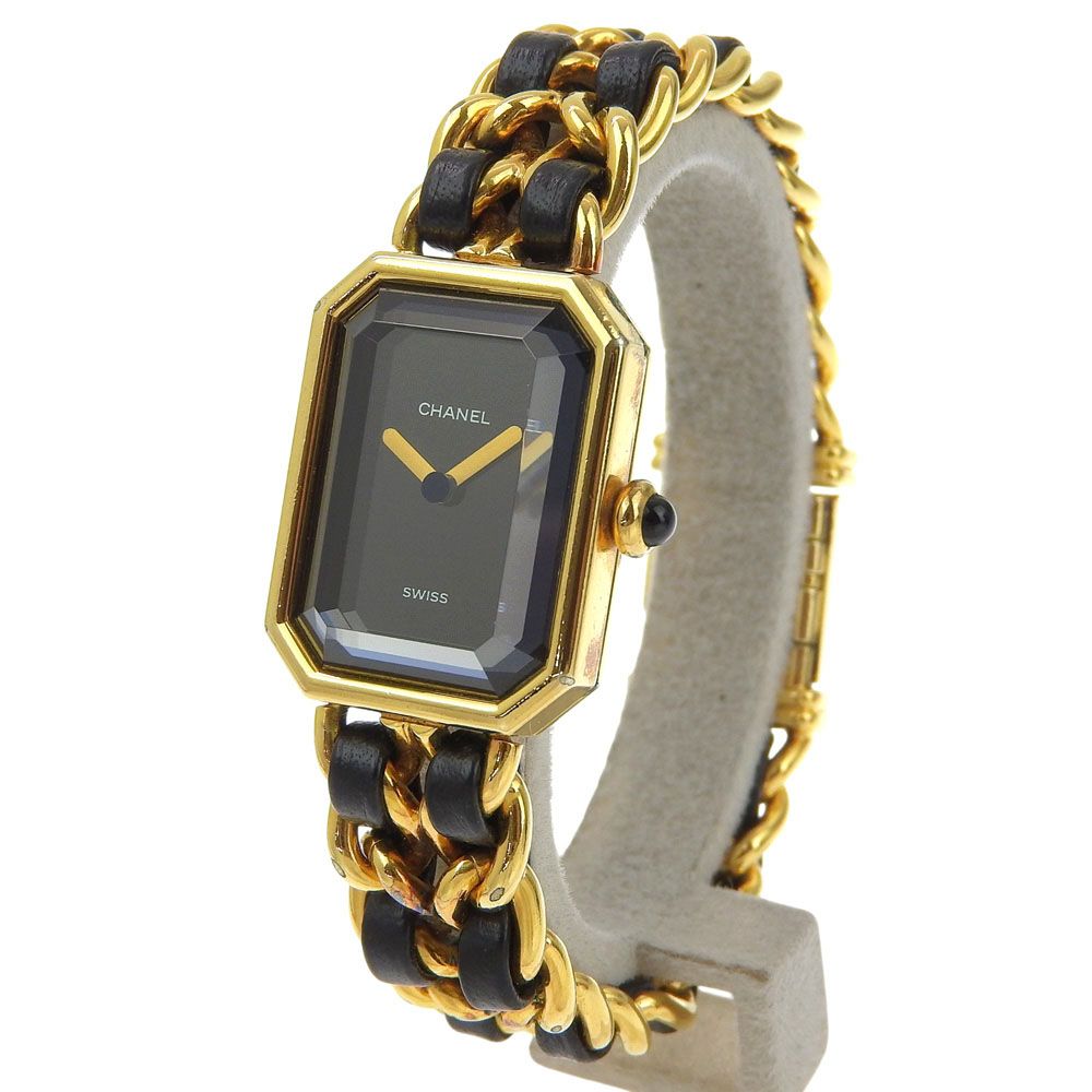 Chanel Premiere M Gold Plated Quartz Analog Display Black Dial Watch — view 2