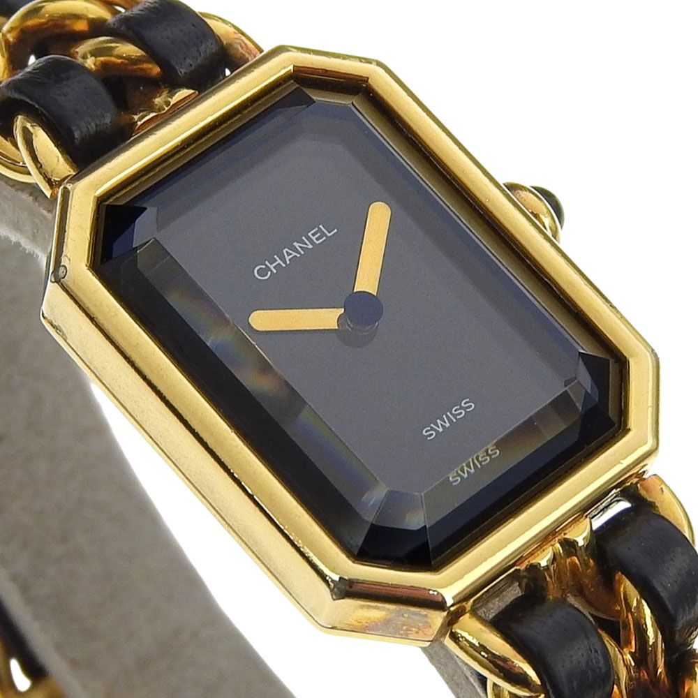 Chanel Premiere M Gold Plated Quartz Analog Display Black Dial Watch — view 3