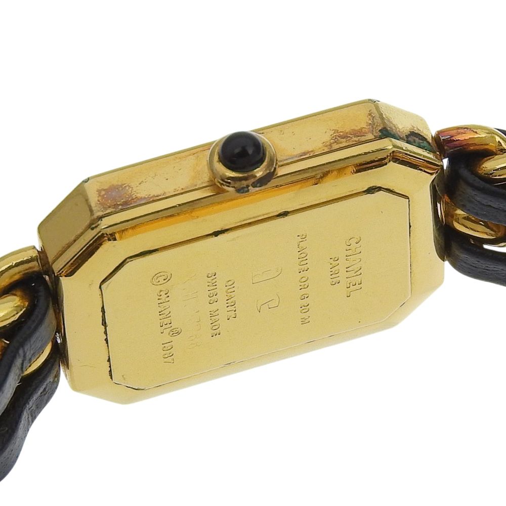 Chanel Premiere M Gold Plated Quartz Analog Display Black Dial Watch — view 6