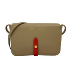 Celine Shoulder Bag Strap Clutch Beige Red Crossbody Leather